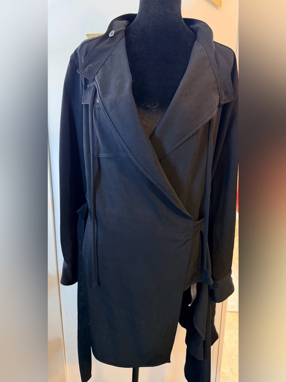 Rare Zara Studio Limited Edition Black Belted Overlay Utility Mini Dress NWT M - Picture 6 of 16
